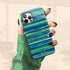 Custom Initials Tropical Turquoise Stripes iPhone Case